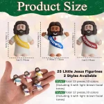 25pcs Little Jesus Figures, Multicolor Mini Figurines in Bulk, Tiny Baby Jesus Rubber Toys to Hide and Seek for Valentine's Day Gifts, Easter Egg Hunts, Sunday School Supplies, Kids & Adults - Image 3