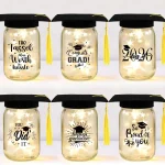 CUPLOOV 6 Sets 2026 Graduation Centerpieces for Tables, Mason Jar Centerpieces with Graduation Caps, Money Jars for College High School Congrats Grad Party Decor Supplies
