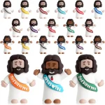 25pcs Little Jesus Figures, Multicolor Mini Figurines in Bulk, Tiny Baby Jesus Rubber Toys to Hide and Seek for Valentine's Day Gifts, Easter Egg Hunts, Sunday School Supplies, Kids & Adults