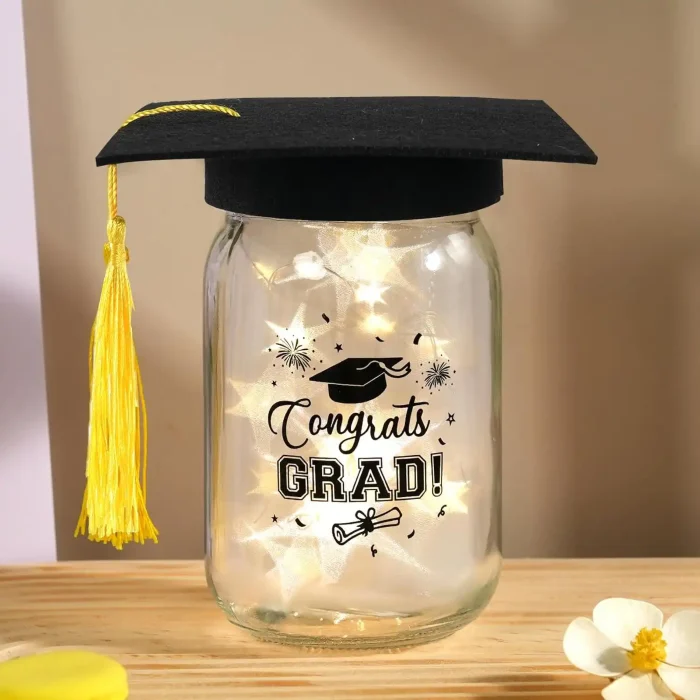 CUPLOOV 6 Sets 2026 Graduation Centerpieces for Tables, Mason Jar Centerpieces with Graduation Caps, Money Jars for College High School Congrats Grad Party Decor Supplies - Image 3