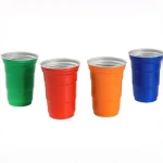 Aluminum Cups 16 oz Set of 12 Coloful Metal Tumblers for Drinks, Festive Color-Finished Metal Cups for Drinking for Home Patio and Holiday Parties