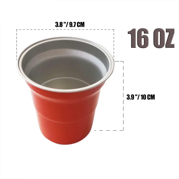 Aluminum Cups 16 oz Set of 12 Coloful Metal Tumblers for Drinks, Festive Color-Finished Metal Cups for Drinking for Home Patio and Holiday Parties - Image 2