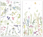 100 Sheets Spring Wildflower Napkins, Floral Disposable Paper Napkins with Flower Butterfly for Spring Wedding Birthday Tea Party Supplies 4.3"×7.9"