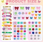 1000Pcs Pony Beads for Bracelets, Colourful Plastic Pony Beads Bulk, 6×9mm Friendship Shape Bead for Jewelry Making Heart Bow Tie Star for DIY Hair Braiding Keychains Necklaces Crafts Party Supplies - Image 3