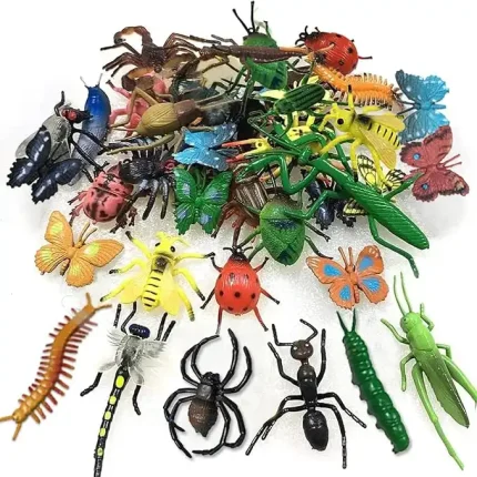 30 Pack Bug Toys Fake Plastic Bugs and Insects for Kids Toddler Halloween Birthday Party Favors Easter Valentine's Day Basket Stuffers Goodie Bag Fillers April Fool's Day Prank Gifts Fake Bugs Toys