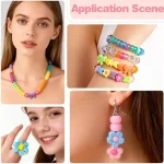 1000Pcs Pony Beads for Bracelets, Colourful Plastic Pony Beads Bulk, 6×9mm Friendship Shape Bead for Jewelry Making Heart Bow Tie Star for DIY Hair Braiding Keychains Necklaces Crafts Party Supplies - Image 2