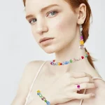 636pcs Glass Beads for Jewelry Making - Colorful Rainbow Craft Crystal Beads with Loose Beads Sparkly Beads Hole Drilled DIY for Bracelets Craft Earrings Making Valentine's Day Birthday Gifts - Image 2