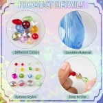 636pcs Glass Beads for Jewelry Making - Colorful Rainbow Craft Crystal Beads with Loose Beads Sparkly Beads Hole Drilled DIY for Bracelets Craft Earrings Making Valentine's Day Birthday Gifts - Image 3
