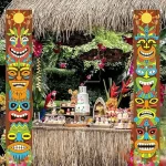 Hawaiian Luau Party Decoration Supplies, Tiki Totem Door Banner Sign for Aloha Hawaii Luau Tropical Moana Birthday Party Decorations, Tiki Decorations Outdoor - Image 4