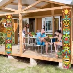 Hawaiian Luau Party Decoration Supplies, Tiki Totem Door Banner Sign for Aloha Hawaii Luau Tropical Moana Birthday Party Decorations, Tiki Decorations Outdoor - Image 2