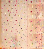 Floral Backdrop Curtain, Champagne Daisy Tulle Flower Embroidery Backdrop Curtain for Spring Summer Easter Wedding Birthday Floral Party Photo Shoot Decorations, 6.5ft×4.9ft