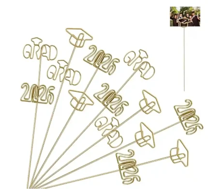 18Pcs 2026 Graduation Gold Photo Holders for Table Centerpieces, Grad Cap Picture Display Table Number Holders Card Stands for Class of 2026 Congrats Grad Anniversary Party Decor Supplies, 11.8 Inch