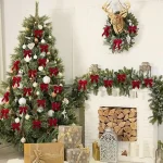 24Pcs Velvet Bows for Christmas Tree, Small Red Bows Christmas Decorations with Twist Tie, Bulk Red Velvet Ornaments for Wreath Garland Gift Wrapping Wedding Champagne Parties Decor, 3.5*3.5 in - Image 3