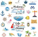 Cruise Door Decorations Magnetic, 27 Pcs Large Nautical Cruise Ship Magnets for Door Funny Carnival Sea Navigation Door Magnets for Door Decorations Fridge Car Cabin Party Supplies