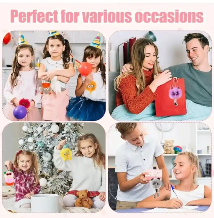 Kids Keychains, 24Pcs Cute Plush Toy Keychains for Boys Girls Birthday Valentine's Day Thanksgiving Christmas Gifts Goodie Bags Classroom Prizes Party Favors Supplies - Image 4