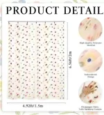 Floral Backdrop Curtain, Champagne Daisy Tulle Flower Embroidery Backdrop Curtain for Spring Summer Easter Wedding Birthday Floral Party Photo Shoot Decorations, 6.5ft×4.9ft - Image 2