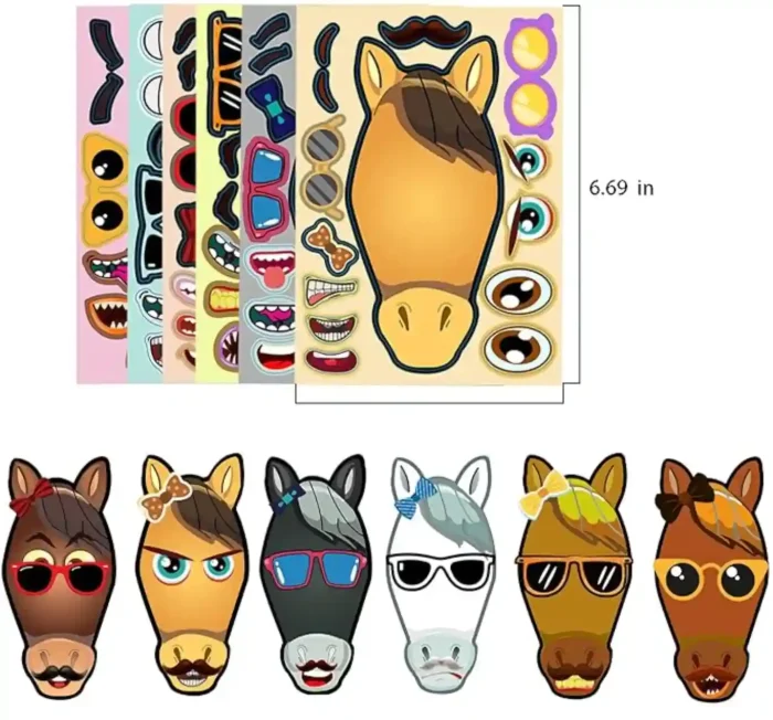 OuMuaMua 30pcs Kids Birthday Party Favors - Make Your Own Horse Stickers, Spirit Horse Toy Stickers for Kids Birthday Party Game Activities Decorations - Image 3