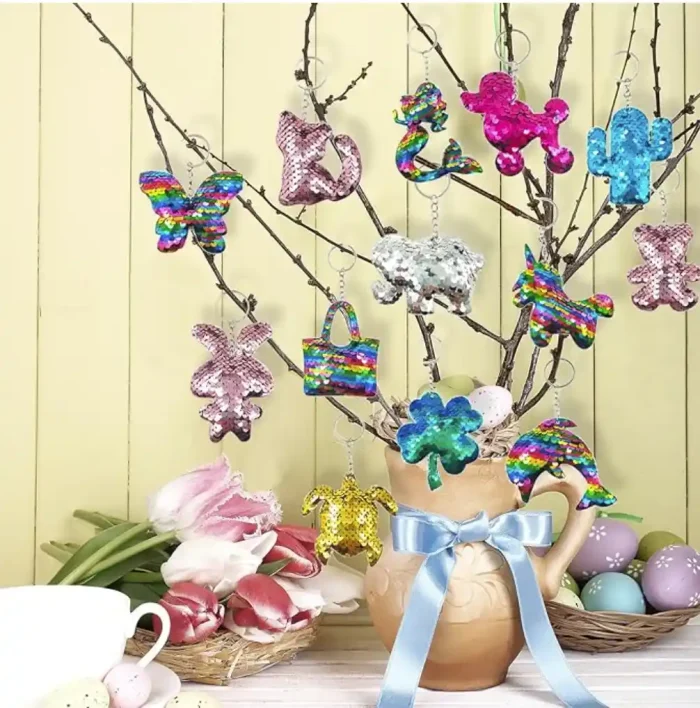 GuassLee 15Pcs Flip Sequin Keychain for Kids Girls Party Favors, Backpack Unicorn Mermaid Keychains Bulk for Kids Classroom Carnival Prizes Goody Bag Stuffers Valentine's day Birthday Party Gifts - Image 4