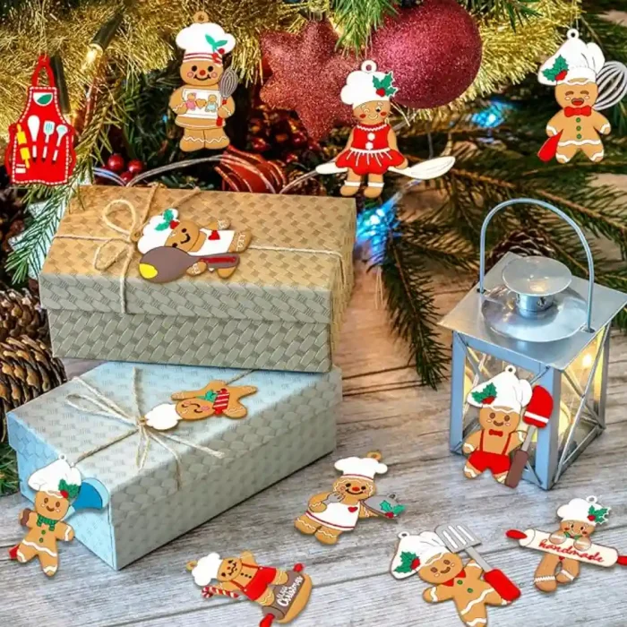 12pcs Gingerbread Christmas Decoration for Tree - Cooking Gingerbread Man Ornaments Christmas Hanging Decor for Xmas Tree Home Kitchen Decor Party Supplies - Image 3
