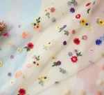 Floral Backdrop Curtain, Champagne Daisy Tulle Flower Embroidery Backdrop Curtain for Spring Summer Easter Wedding Birthday Floral Party Photo Shoot Decorations, 6.5ft×4.9ft - Image 4
