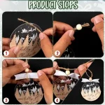 Winter Wonderland Ornaments for Christmas Tree - 6 Pack Christmas Wooden Ornaments for Winter Xmas Holiday Tree Decorations - Image 4