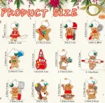 12pcs Gingerbread Christmas Decoration for Tree - Cooking Gingerbread Man Ornaments Christmas Hanging Decor for Xmas Tree Home Kitchen Decor Party Supplies - Image 2