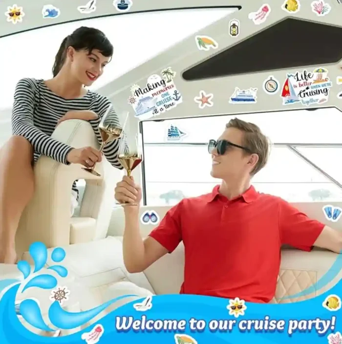 Cruise Door Decorations Magnetic, 27 Pcs Large Nautical Cruise Ship Magnets for Door Funny Carnival Sea Navigation Door Magnets for Door Decorations Fridge Car Cabin Party Supplies - Image 2