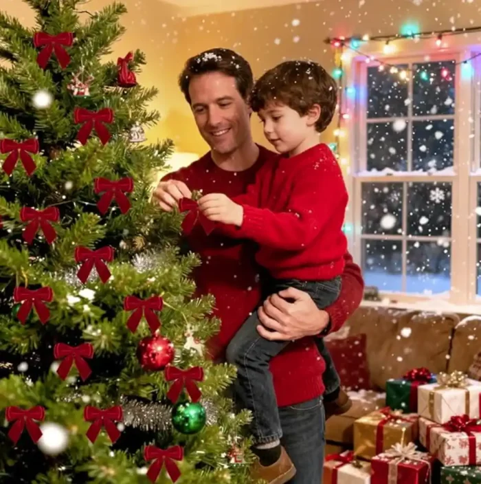 24Pcs Velvet Bows for Christmas Tree, Small Red Bows Christmas Decorations with Twist Tie, Bulk Red Velvet Ornaments for Wreath Garland Gift Wrapping Wedding Champagne Parties Decor, 3.5*3.5 in - Image 4