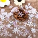 OuMuaMua 1200Pcs Snowflakes Confetti Decorations for Christmas, White Winter Confetti Snow Party Pack for Wedding Birthday Holiday Party Table Decorations Supplies - Image 2