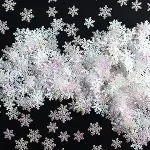 OuMuaMua 1200Pcs Snowflakes Confetti Decorations for Christmas, White Winter Confetti Snow Party Pack for Wedding Birthday Holiday Party Table Decorations Supplies