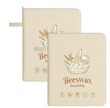 2 Pack Reusable Bread Bags Large capacity 13 * 17'' Reusable Produce Bags with Sealing Zip to Keep Fresh